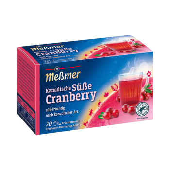Meßmer Kanadische Süße Cranberry, Früchtetee, Teebeutel im Kuvert, 2. Entnahmefach/displaytauglich, 45g